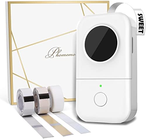 Phomemo D30 Fehér Bluetooth Termikus Mini Címke Nyomtató 3Roll Címkék tok(Rózsaszín)