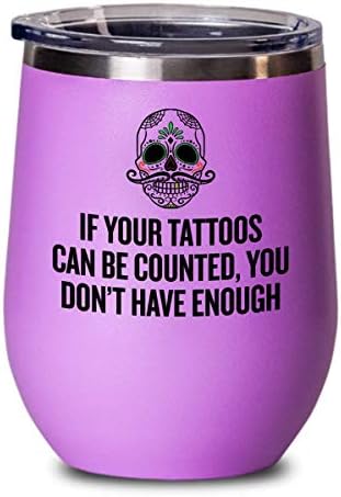Tetováló Művész Ajándék - Tetoválás Gyűjtő Ajándék - Tetováló Művész Bor Pohár - Ha A Tetoválás Lehet Számítani