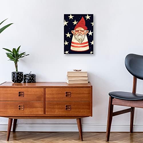 A Gnome Festmény, Fali Kép - Hazafias Zászló Feszített Vászon - Wall Art Cool Design