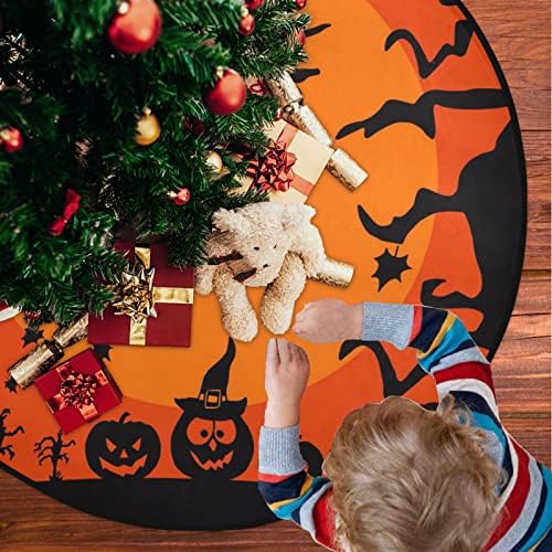 visesunny karácsonyfa Mat Kreatív Stílus Boldog Halloween Boszorkány, illetve Bat Fa áll Szőnyeg Padló Protector Nedvszívó Fa Állvány Tálca