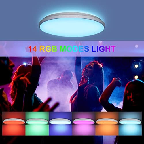 Lightess RGB LED süllyeszthető Mennyezeti Lámpát, 12 colos 24W Szabályozható Mennyezeti Lámpa Távirányítóval, 3000K-6500K színváltó világítótestet,