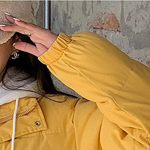 PRDECEXLU Őszi Kemping Alkalmi Kabát Női Hosszú Ujjú Plus Size Pamut Meleg Kabát Illik egyszínű Hajtóka Zip Kabátok