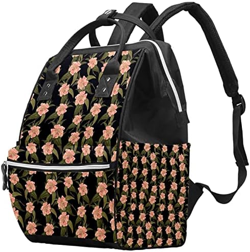 GUEROTKR Utazási Hátizsák, Pelenka táska, Hátizsák Táskában, Varrat nélküli virágmintás Rózsaszín Virág