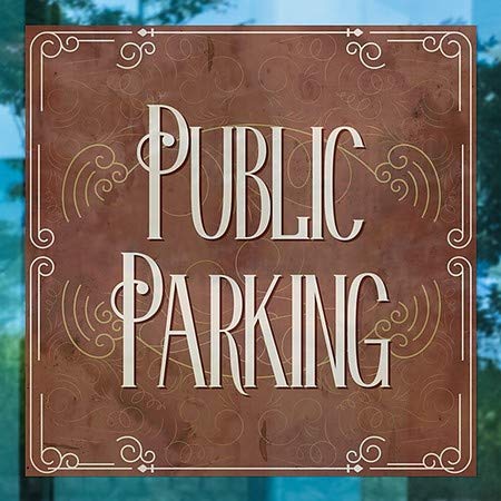 CGSignLab | Nyilvános Parkolás -Viktoriánus Kártya Ablak Ragaszkodnak | 5x5