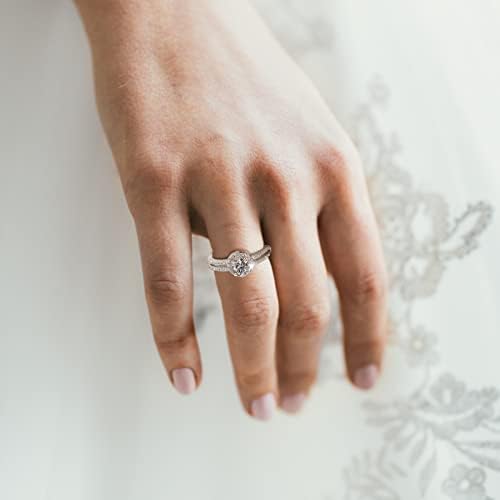 2023 Új Fényes Cirkon Gyűrű Női Divat Ékszerek Legnépszerűbb Tartozékok Nők Színes Gyűrűk a Nők számára (Ezüst, 7)