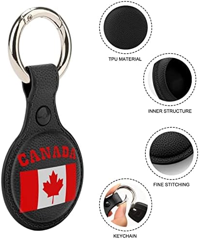 Kanadai Zászló Védő tok Kompatibilis AirTag Anti-Elveszett Kereső tartó kulcstartó a Tárca Poggyász Nyakörv, Kutya, Macska,