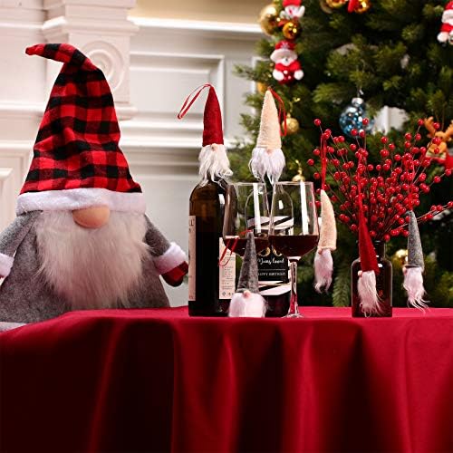 A Gnome Nagy karácsonyfa Topper 25 Hüvelyk svéd tomte barátja Gnome Díszek Skandináv Plüss Mikulás Dísz, valamint 6 Db 5.5