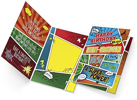 Miniszterelnök Üdvözletét ükunokája Szülinapi Kártyát Szuperhős Téma, Made in America, Környezetbarát, Vastag Kártya Prémium