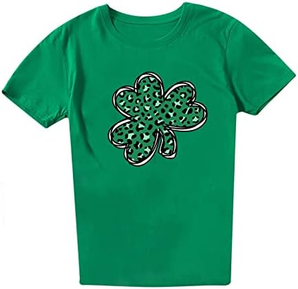 A szent Patrik Nap Zöld Ingek Női Rövid Ujjú T-Shirt Aranyos Y2k Ing Maximum Tini Lányok O-Nyakú Póló Tunikák