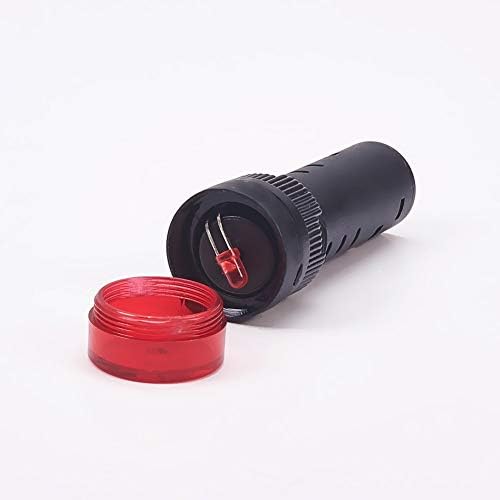 Jutagoss 2db Piros 12V 16 mm-es Műanyag LED Kijelző jelző Lámpa, Csengő Hang Panel a Mount Led AD16-16SM Hossza 48.5 mm