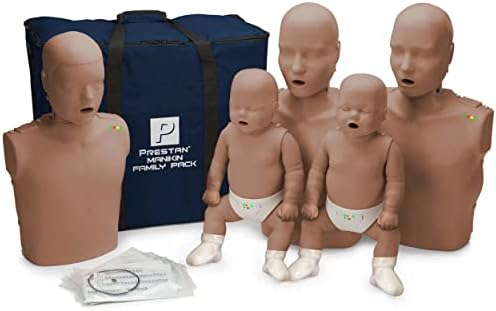 Prestan Családi Csomag CPR Próbababák (2 Felnőtt, 1 Gyermek, 2 Gyermek) Sötét Bőr, Értékelje Monitorok