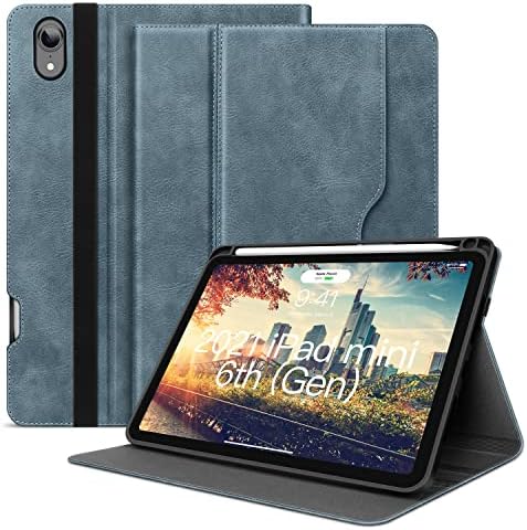 iPad Mini 6. Generációs Esetben 2021 a tolltartó Első Zseb Heveder Puha Vissza Smart Cover iPad Mini 6 PU Bőr Folio Stand,