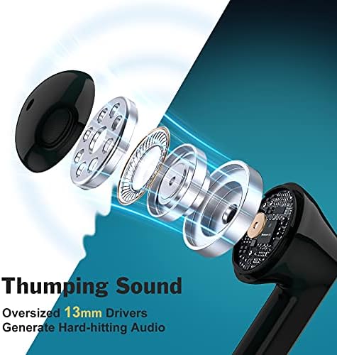 ASIMOM Vezeték nélküli Fülhallgató, in-Ear Bluetooth Fülhallgató LED Teljesítmény Kijelző, TWS Igaz, Vezeték nélküli fülhallgató,