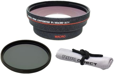 Canon Vixia HF M50 (High Definition) 0,5 x Széles Látószögű Objektív Makro + Lépett Ringbe (43-58mm) + 82mm Körkörös Polarizációs