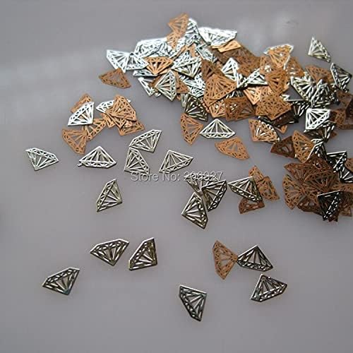 Ms208-1 100 Ezüst Aranyos Gyémánt, Fém Matrica Köröm Fém Matrica Köröm Díszítés Nem Öntapadó Matrica - Strassz & Dekoráció -