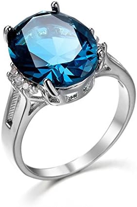 Trükk Pailin London Kék Topáz Tömör Ezüst Nő Gyűrű Méret 6-10, Mint a Nő (6)