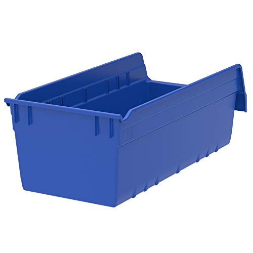 Akro-Mil 30088 Műanyag Fészkelő ShelfMax tárolóban Doboz, Kék, (8-Pack) & 40050 Keresztben Széles Műanyag Elválasztó a 30080,