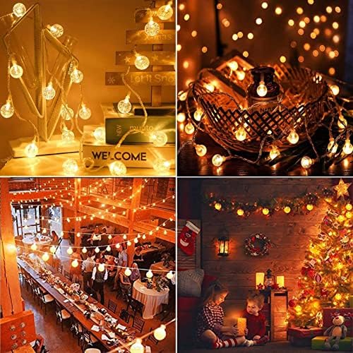 Karácsonyi Kristály Buborék Labdát String Fények, 33FT Kültéri Vízálló LED Lóg Dekoratív Világítás, elemes, 2 Világítási Mód, Meleg