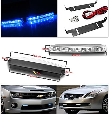 ZMAUTOPARTS DRL LED Chrome-Vetítő Fényszórók 6 Kék LED DRL A 2011- Ford F250 F350 F450 F550 Super Vám