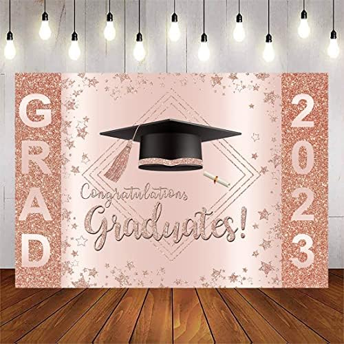 Avezano 2023 Érettségi Hátterekkel 8x6ft Rose Gold Osztály 2023 Congrats Grad Háttér Érettségi Bál Hátteret Kellékek