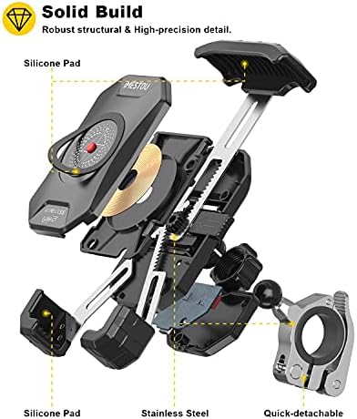 iMESTOU Motorkerékpár Vezeték nélküli Qi/USB-C Telefon Mount Töltő Kormány Mobil Eszköz Birtokosa-Szabad Telepíteni, Vízálló Kapcsoló Olvasztott