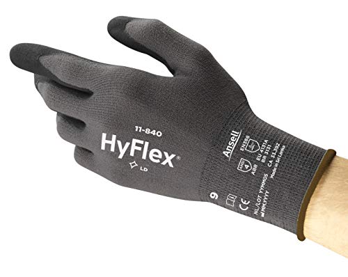 Az Ansell HyFlex 11-840 Nylon Fény Kötelessége, többfunkciós Kesztyű a Knitwrist, Kopás/Vágás Ellenálló, 1.21 mil Vastag,