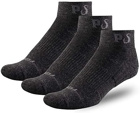 Az emberek Socks Kompressziós Stílus Boka Negyed Sportos Merino Gyapjú Futó Zokni, Made in USA, 3 Pár