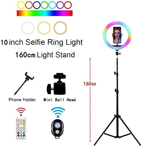 HOUKAI 10 RGB Önarckép Gyűrű Fény Kör LED Fényt Szabályozható Lámpa Videó Trepied Smink Fotózás Távoli Állvány