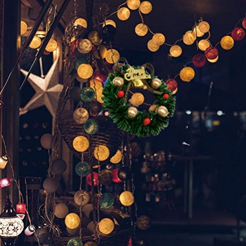 BESPORTBLE 4db Karácsonyi Gyertya Gyűrűk Mini Mesterséges Karácsonyi Koszorú Dísz a Jingle Bell Berry Labda 6CM Kis Koszorú gyertyatartó