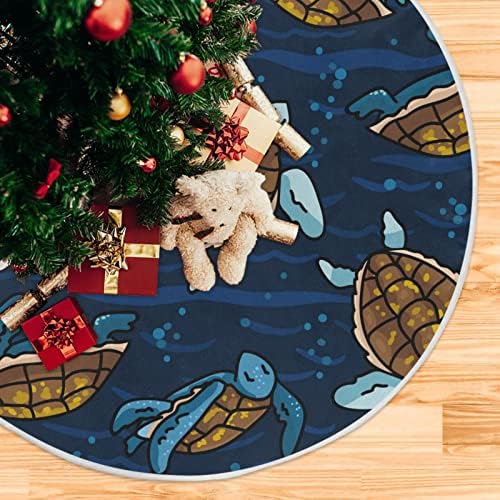 Oarencol Tengeri Teknősök karácsonyfa Szoknya 36 hüvelyk Óceán Állatok Kék Karácsonyi Ünnepi Parti Fa Mat Dekoráció