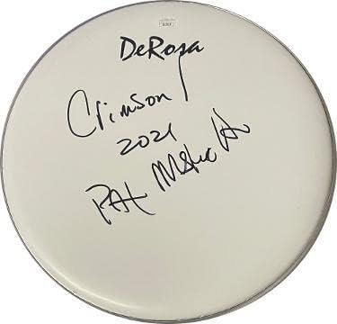 Pat Mastelotto aláírt 12 De Rosa Drumhead w/Bíbor 2021- SS17818 (Mr Mr/King Crimson/Stick-Férfiak) - SZÖVETSÉG Igazolt -