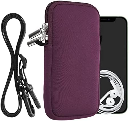 kwmobile Neoprén Telefon Táska XL - 6.7/6.8 - 6.7 x 3.3 cm (17.2 x 8.4 cm) Univerzális Esetben tartó nyakpánt Zipper - Berry