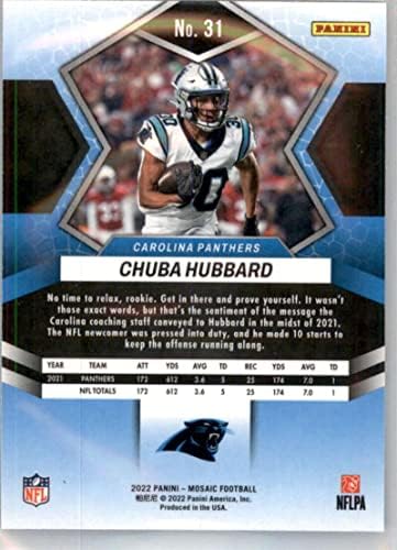 2022 Panini Mozaik 31 Chuba Hubbard Carolina Panthers NFL Labdarúgó-Trading Card