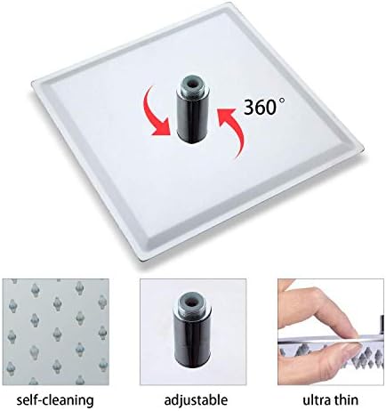 Fyeer 16 Centis LED Csapadék zuhanyfej Fürdőszoba Ultra-vékony, Mennyezetre vagy Falra Szerelhető Felső Zuhany Tükör Króm Polírozott