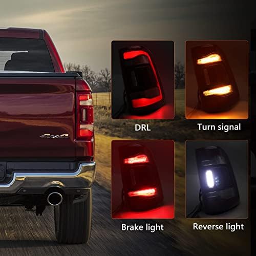 FIONE-A Dodge Ram 1500 hátsó Lámpa Szerelvény 2019-2022 Piros LED-es Hátsó Lámpák Nélkül holttér Érzékelő Igaz Utas Oldali