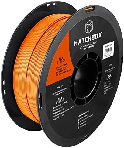 HATCHBOX PLA PRO+ 3D Nyomtató Szálban, méretpontosság +/- 0,03 mm, 1 kg Orsó, 1.75 mm-es, Világos Narancs