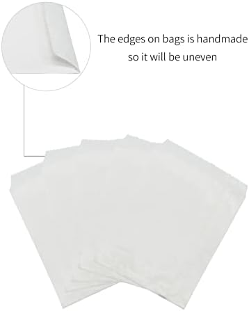 Jexila® 100 Csomag Kraft Papír Kezelésére Táskák 5X7 Hüvelyk Fehér Lapos Süti Szívességet Táska Pékség Édességet, Nasit Esküvő