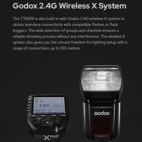 Godox TT685II-N TT685IIN TTL Vaku Speedlight 2, 4 G 1/8000s HSS Kompatibilis Nikon Cmaeras