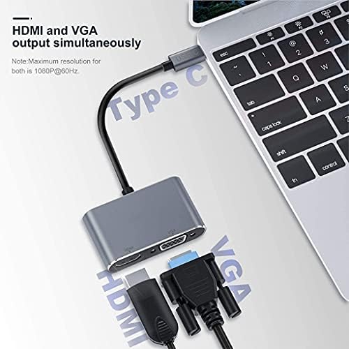 SXYLTNX USB-C HDMI-VGA Adapter Notebook C Típusú HDMI-Kábel 4K Átalakító USB C Típusú VGA Splitter Elosztó Dock (Szín : az ábrán látható,