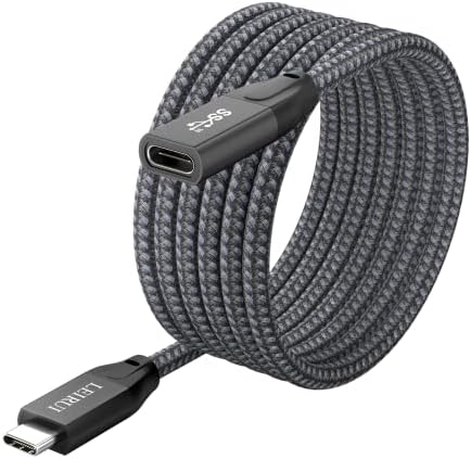 LEIRUI USB-C Hosszabbító Kábel 6.6 ft, USB 3.1 C Típusú Férfi-Női Gyors Töltés, 4K Videó & Adatok Szinkronizálása Extender