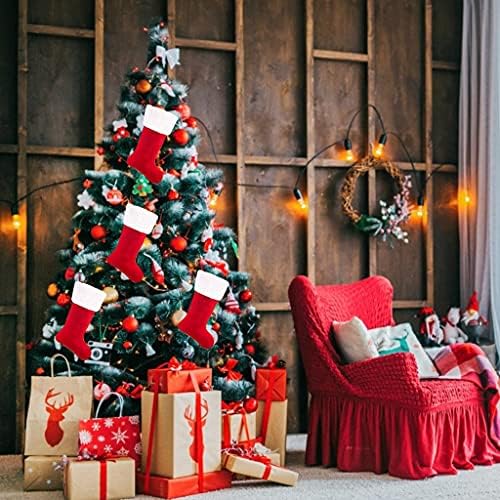 4 Db Puha Karácsonyi Harisnya Dekoráció Karácsonyi Ajándékokat a Gyermekek számára Tökéletes, hogy Díszítse a Fát Otthon vagy a Kandalló