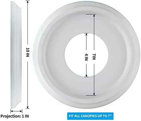 SINGVON 2 Db Mennyezeti Medál a világítótestek, illetve Mennyezeti ventilátor, Kerek, Fehér Kivitelben,10OD x 4ID (Fit Lombkorona 7)