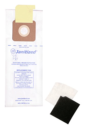 Janitized JAN-CMPRO-2(10) Papír, Prémium Csere Kereskedelmi Vákuum Zsák CleanMax a Standard & Pro, Tennant V-az smu-14, Tornádó CK QD