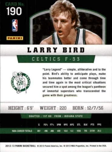 2012 2013 Larry Bird Panini Kosárlabda Sorozat Elképzelem a Boston Celtics Hall of Famer a Fehér Jersey Menta Kártya 190 Larry Bird M