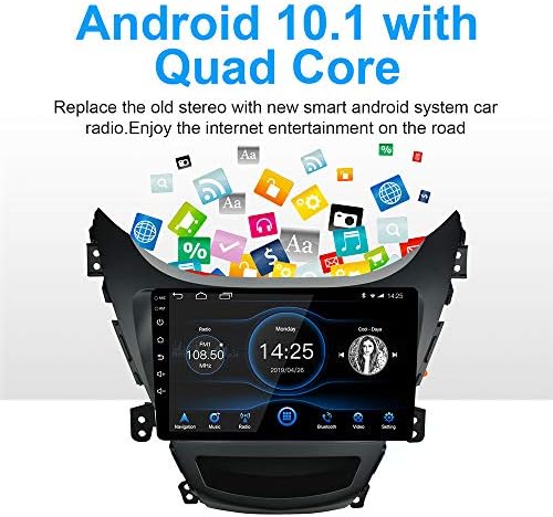 LEXXSON Android, 10.1 Autó Sztereó Hyundai Elantra 2011-2012, 9 hüvelykes Kapacitív érintőképernyő, Nagy Felbontású fejegység, beépített