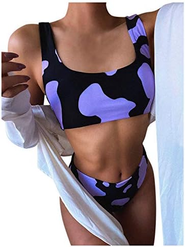 Bikini Szett Női kétrészes Fürdőruha Tehenek Nyomtatás Szexi Bikini Push-Up Pad Fürdőruha fürdőruhát Strandcuccot