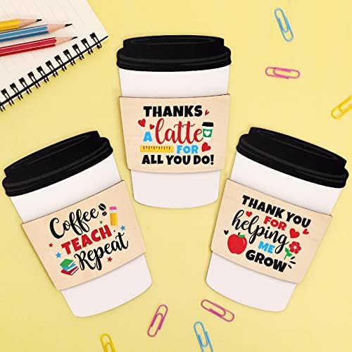 Huray Rayho a tanárok Ajándék Kártya-tartó Készlet 3 Köszönhetően Egy Latte Kávé Ajándék Kártya-tartó Fa Köszönöm a Tanárok