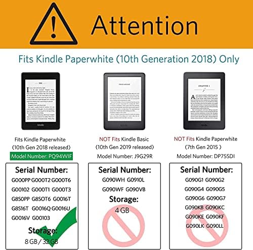 a 6.8 hüvelykes Kindle Paperwhite 2018 Fedelet (Model No.PQ94WIF),Ultra Vékony, Tartós TPU Esetben,Csak a Kindle Paperwhite 10
