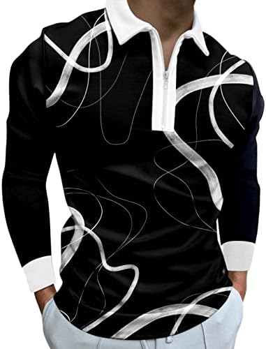 WOCACHI 2022 Polo shirt Mens Hosszú Ujjú Klasszikus 3D-s Grafikus Golf Maximum Streetwear Alkalmi Izom Tervező Póló