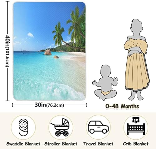 KEEPREAL Sea Beach Palm Tree Baba Takaró Lányoknak, Fiúknak, Baba, Kisgyermek, Puha Bébi Paplan Plüss Gyerekágy Takaró Újszülött
